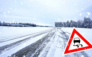 Oblodzone i zaśnieżone drogi na Warmii i Mazurach. Synoptycy  i drogowcy apelują o ostrożność