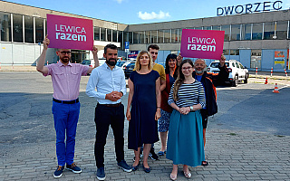 Działacze Lewicy Razem mówili o konieczności remontu dworca w Olsztynie i wykluczeniu komunikacyjnym