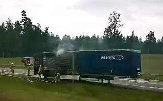 Pożar ciężarówki pod Ostródą. Krajowa siódemka jest już przejezdna