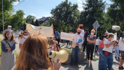 Protest przeciwko budowie żwirowni w Bukwałdzie