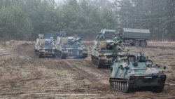 Armatohaubice K9 na poligonie w Węgorzewie