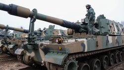 Armatohaubice K9 na poligonie w Węgorzewie