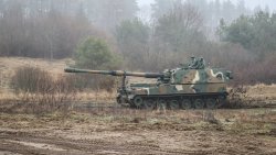 Armatohaubice K9 na poligonie w Węgorzewie