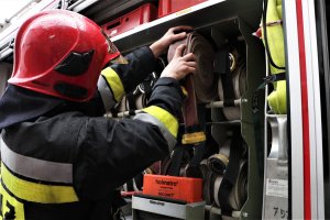 Pożar w magazynie elementów fotowoltaicznych  w Olsztynie