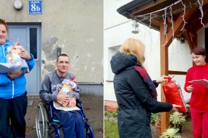 Świąteczne paczki zamiast wigilii. Instruktorzy odwiedzają podopiecznych DPS-u i warsztatów zajęciowych