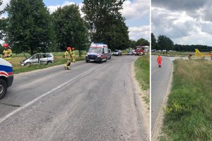 Dachowanie na drodze Olsztyn - Morąg. Autem podróżowała rodzina