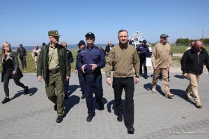 Prezydent w Morskim Oddziale SG przy granicy z obwodem kaliningradzkim