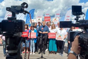 Liderzy Lewicy odwiedzili Olsztyn. Mówili o cenach, zarobkach i wyborach parlamentarnych