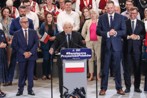 Jarosław Kaczyński na konwencji wojewódzkiej PiS w Elblągu