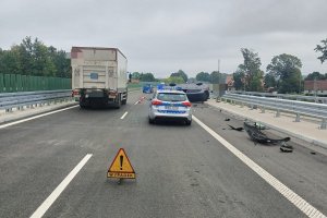 Wypadek w Sorkwitach. Dachował samochód osobowy