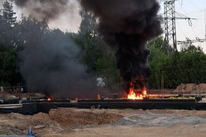 Pożar na budowie hipermarketu w Olsztynie