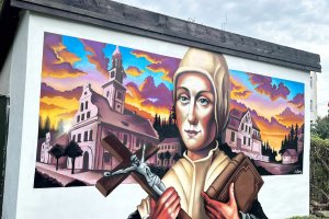 W Braniewie powstał mural poświęcony patronce miasta