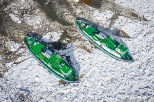 Żuławy zagrożone zatorami. Trzy lodołamacze pracują na Wiśle