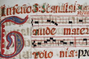 Prezentacja rękopisu „Hymnarza Rzymskiego”. Dzieło można obejrzeć w Archiwum Archidiecezji Warmińskiej