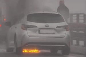 Pożar auta na obwodnicy Olsztyna [FILM]