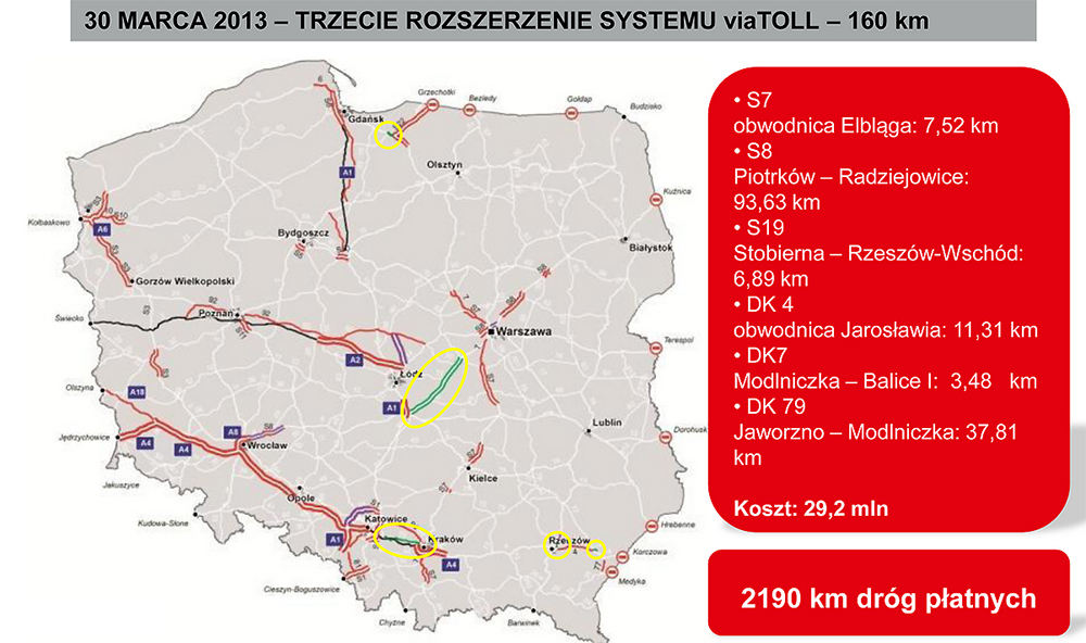 Карта платных дорог польша