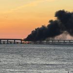 Pożar na Moście Krymskim. Zobacz film