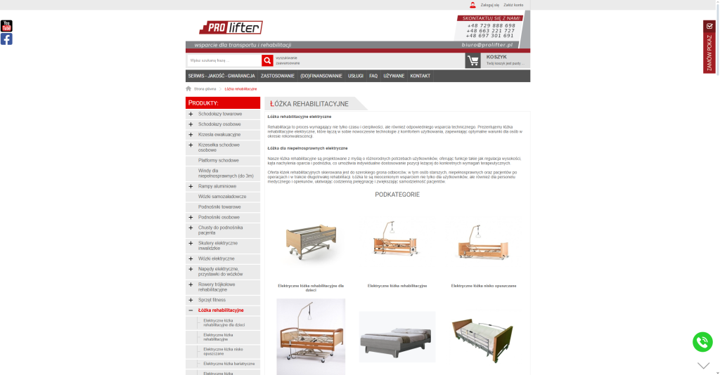 Łóżko rehabilitacyjne