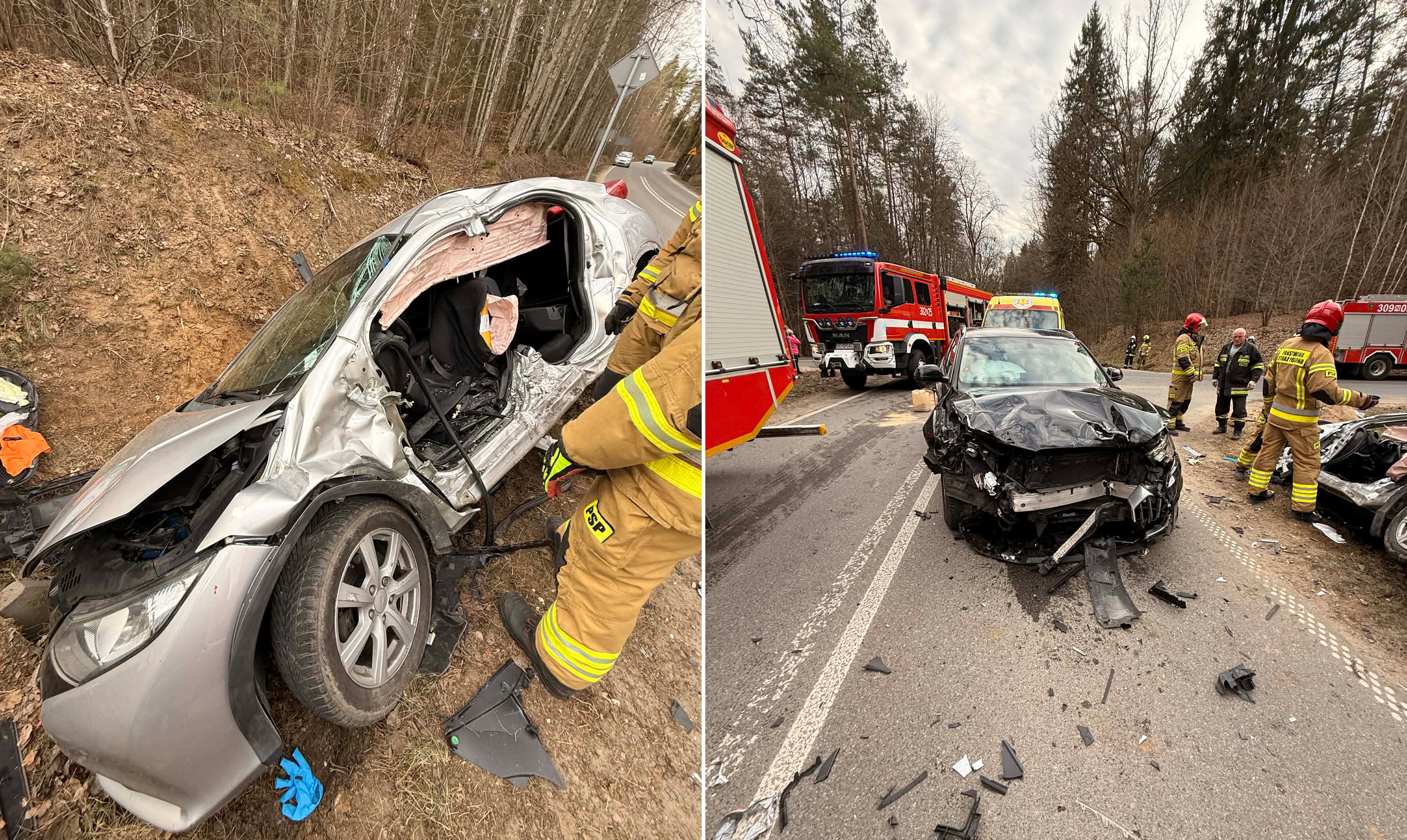 Wypadek koło Olsztyna. Utrudnienia na skrzyżowaniu Barczewko-Różnowo-Gady