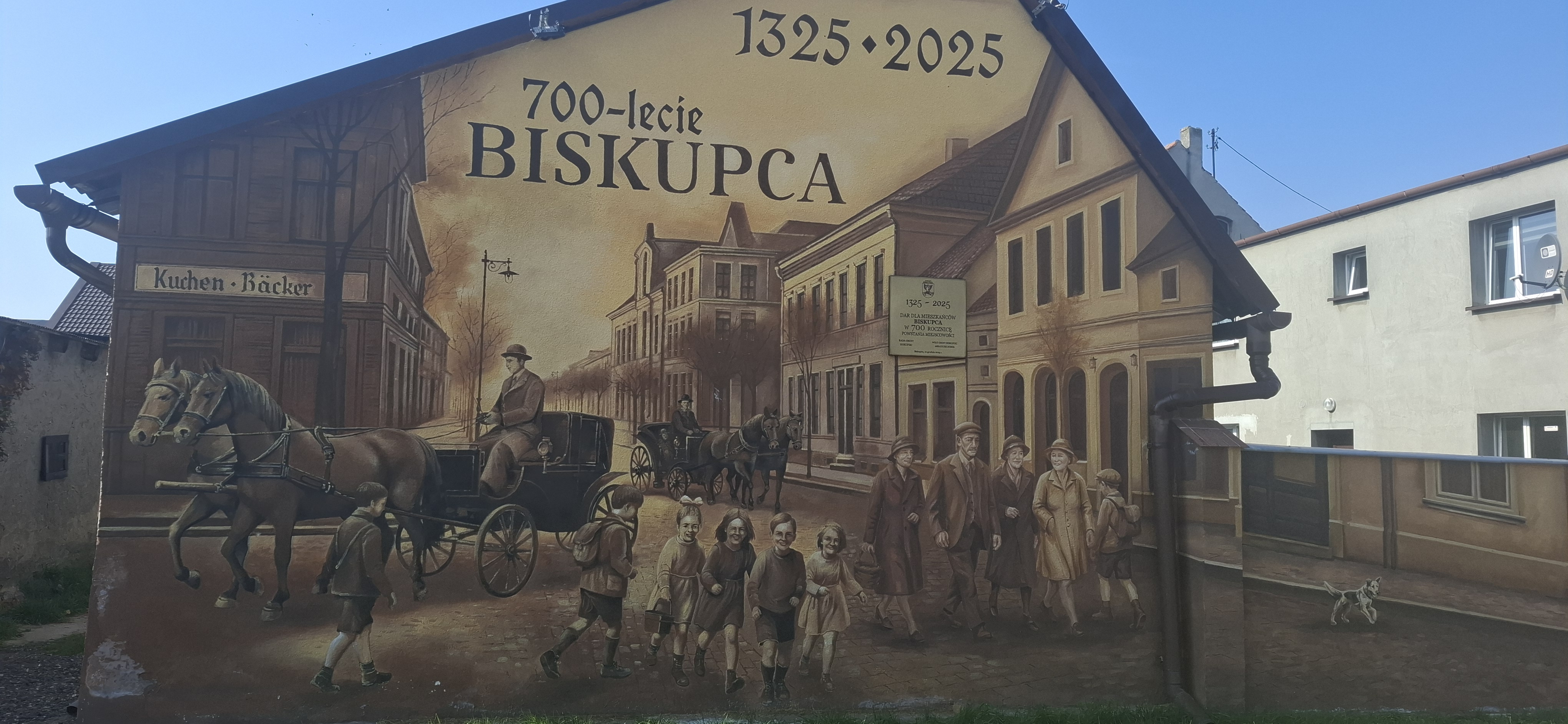 Biskupiec na ścianie. Historyczny mural doceniony w plebiscycie